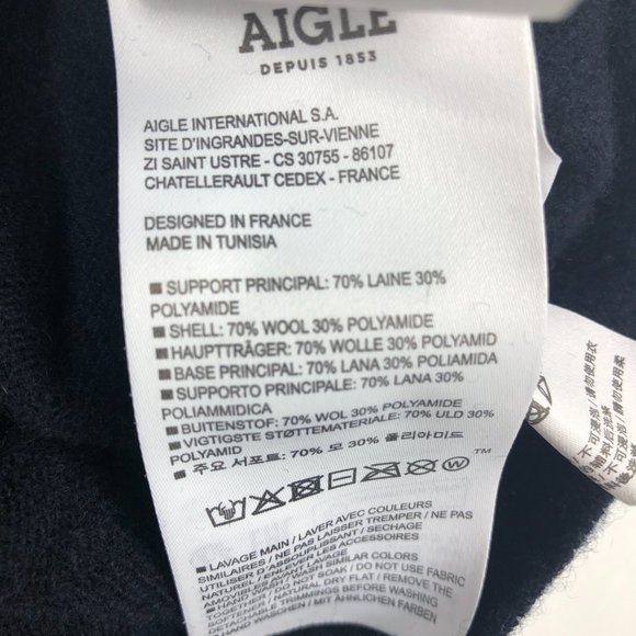 Aigle Sweater Men's Extra Extra Large Dark Blue Wool Blend Pullover Crewneck - Picture 7 of 12